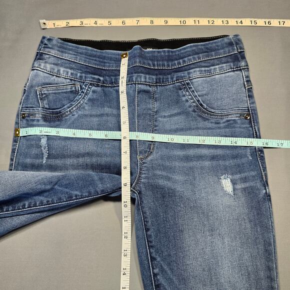 Mac and Me Blue Jeans Skinny Stretch Distressed Y2k Grunge Pull-On Womens Size 2 - Picture 6 of 8